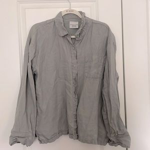PARACHUTE GREY LINEN BUTTON DOWN SHIRT